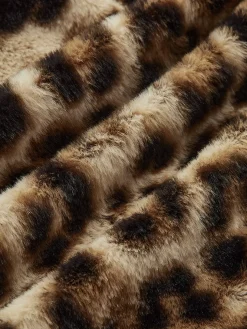 Leopard Print Faux Fur Coat