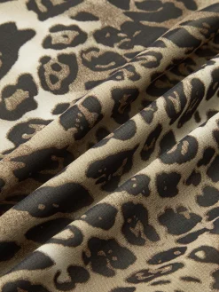 Leopard Print V-Neck Sleeveless Dress