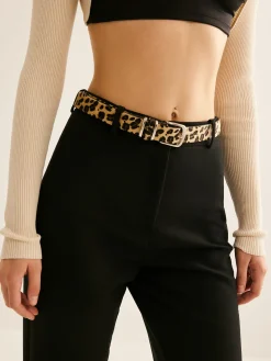 Leopard Printed Buckle Belt