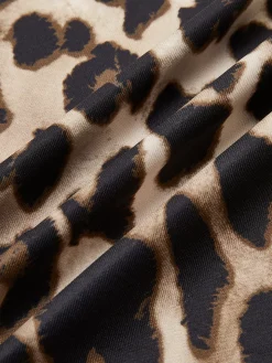 Leopard Printed Open Back Tie Dress