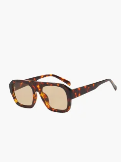 Leopard Printed Square Sunglasses