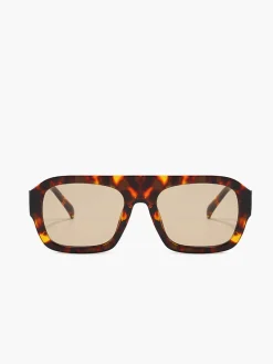 Leopard Printed Square Sunglasses