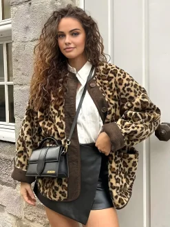 Leopard Printed Winter Coat