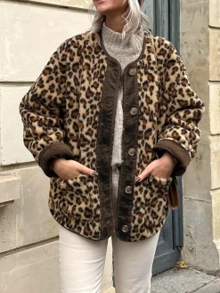 Leopard Printed Winter Coat