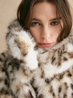 Leopard Women Faux Fur Coat