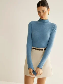 Lettuce Trim Cozy Knit Top