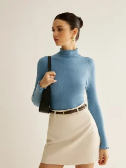 Lettuce Trim Cozy Knit Top
