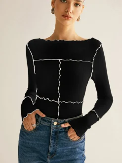 Lettuce Trim Long Sleeve Slim T-Shirt