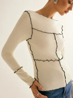 Lettuce Trim Long Sleeve Slim T-Shirt