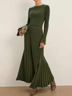 Lettuce Trim Pleated Sweater Skirt