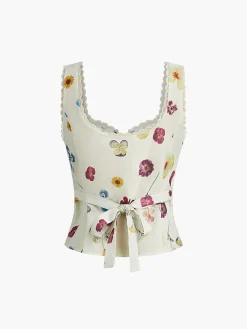 Lettuce Trim Print Tank Top