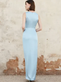 Lettuce Trim Split Tank Long Dress