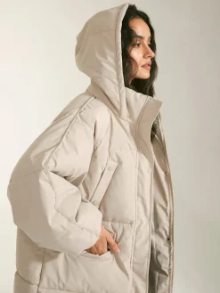 Long Hooded Puffer Parka Coat
