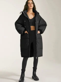 Long Hooded Puffer Parka Coat