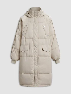 Long Hooded Puffer Parka Coat