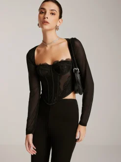 Long Sleeve Sweetheart Lace Corset