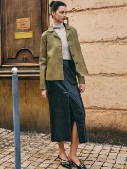 Loose PU Leather Straight Jacket