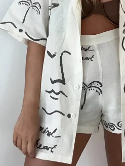 Loosen Print Shorts Set