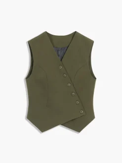 Made For You Asymmetric Buttoned Vest