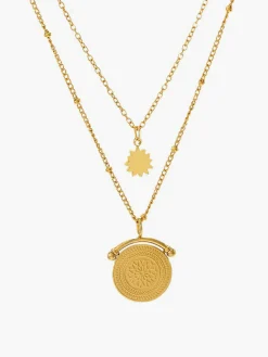 Mandala Double Layer Pendant Necklace