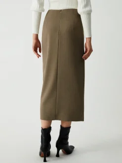 Maple Wrap Slit Midi Skirt