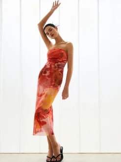 Mars Mesh Midi Tube Dress