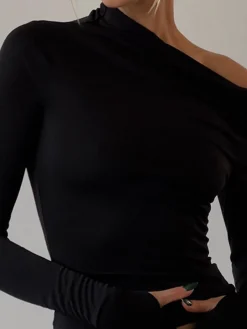 Matte Jersey One Shoulder Off Maxi Skirt Set