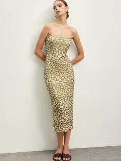 Mechanism Knitting Floral Tube Dress