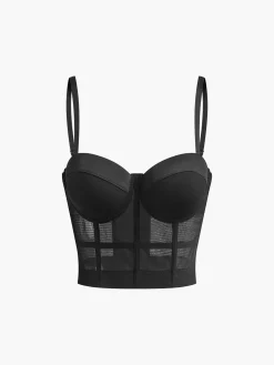 Mesh Sheer Piping Corset