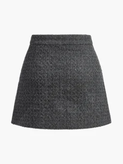 Metal Bow Denim Mini Skirt