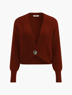 Metal Button Wrap Cardigan