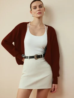 Metal Button Wrap Cardigan