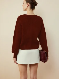 Metal Button Wrap Cardigan