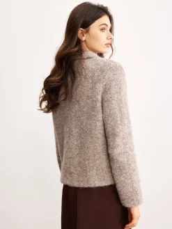 Metal Flower Button Cardigan
