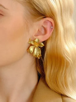 Metal Flower Earrings