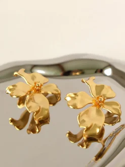 Metal Flower Earrings