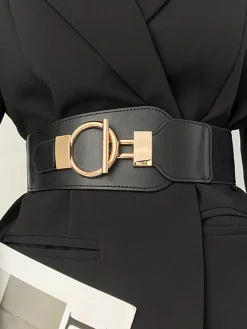 Metal Lariat Elastic Wide Belt