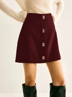 Metal-Decor Zipper Mini Skirt