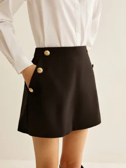 Metal-Decor Zipper Shorts