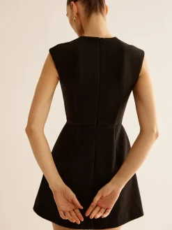 Metal-Decor Zipper Tank Dress