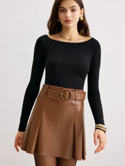 Metal-Detail Backless Jersey Top