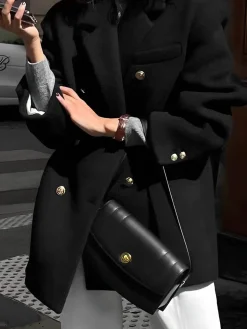 Metal-Detail Lapel Blazer