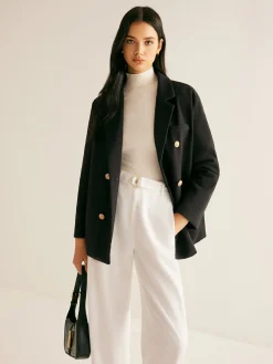 Metal-Detail Lapel Blazer