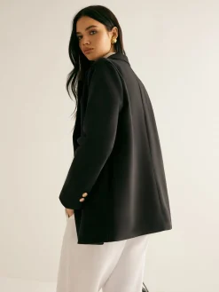 Metal-Detail Lapel Blazer