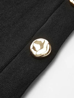 Metal-Detail Plain Sweater Vest