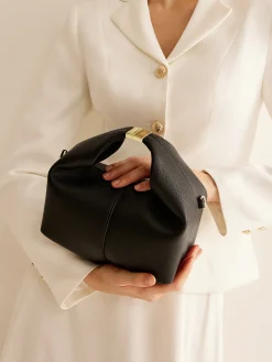 Metal-Detail Top Handle Rounded Bag