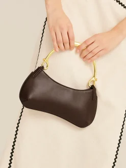 Metal-Handle Zipper Armpit Bag