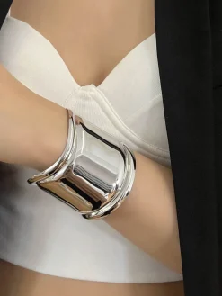 Metallic Wide Cuff Bracelet