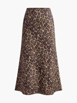 Mid-Waist Leopard Printed Skirt