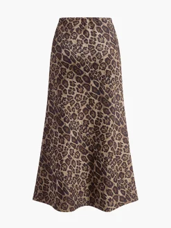 Mid-Waist Leopard Printed Skirt